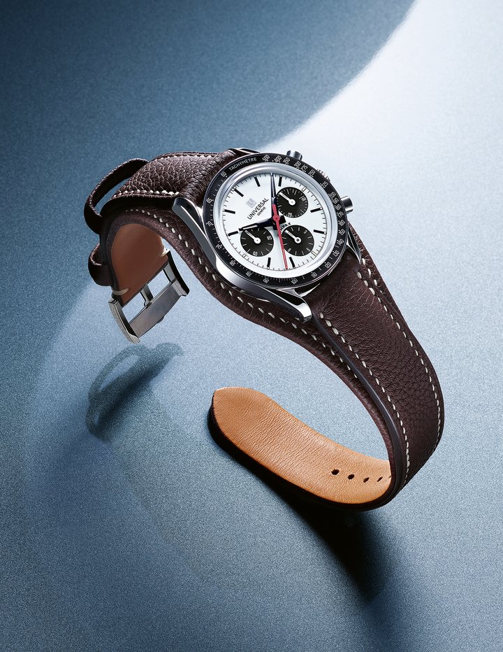 Universal Genève presents its tribute to the “Nina Rindt” Compax. The wife of Formula 1 champion Jochen Rindt became an unexpected style icon. The Universal Genève Compax she wore was one of the twentieth century's most collected vintage watches.