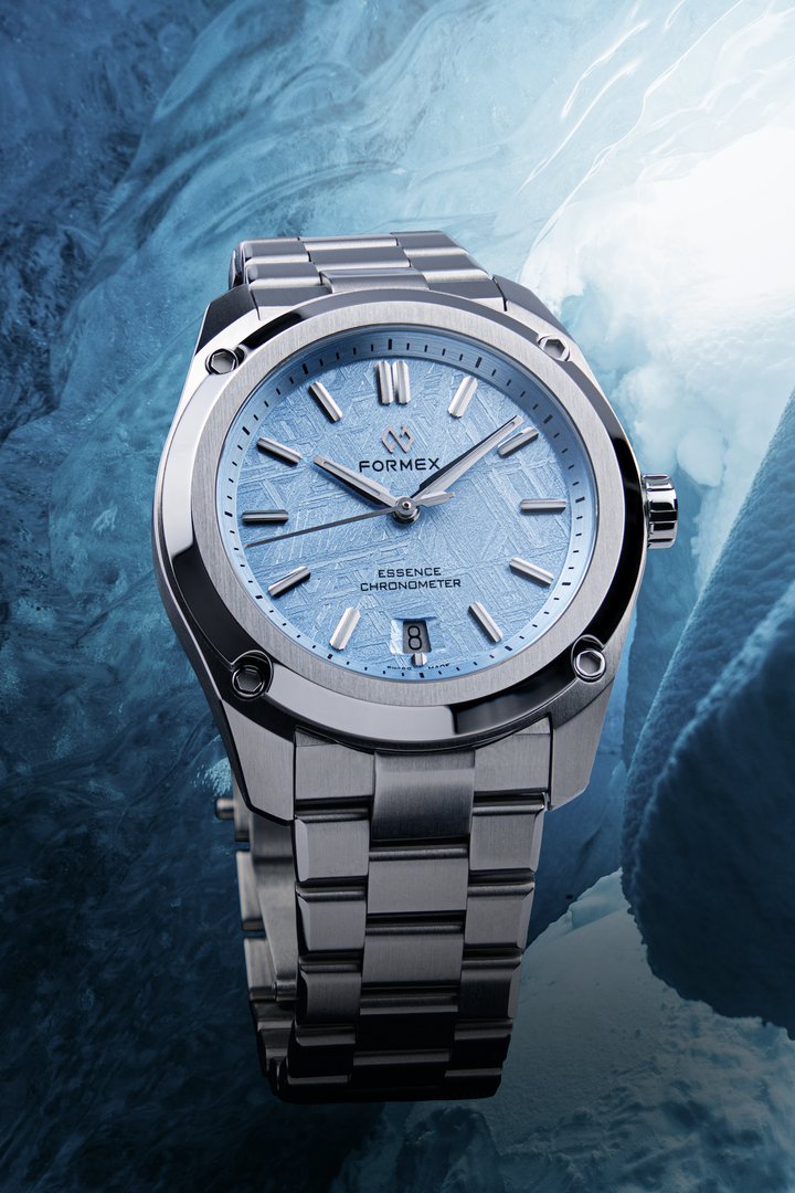 Formex carves meteorite dial for the Essence Space Glacier in two sizes