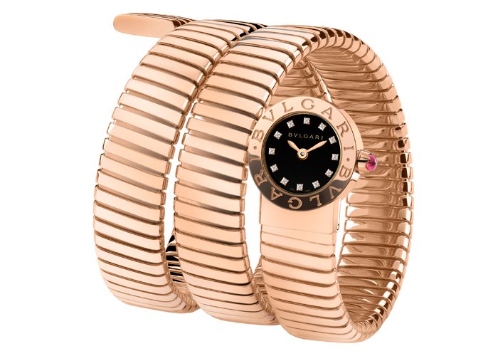 Bulgari Bulgari Tubogas (rose gold & diamonds with double-coil bracelet)