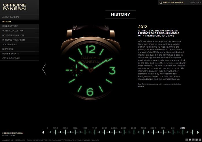 The new-look Officine Panerai website