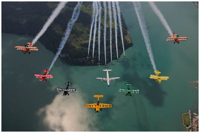 The Breitling fleet flies in formation