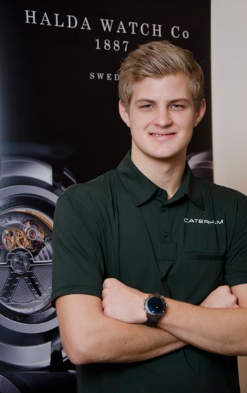 F-1 Driver Marcus Ericsson wearing his Halda timepiece