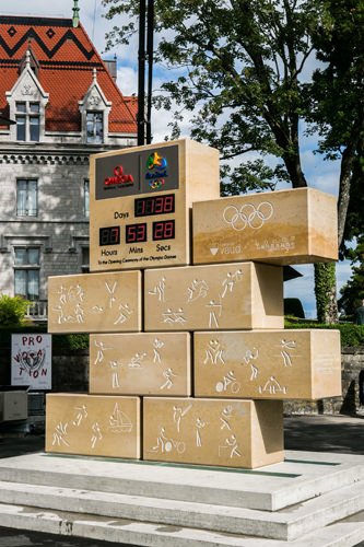 The Omega Olympic Games countdown clock in Lausanne