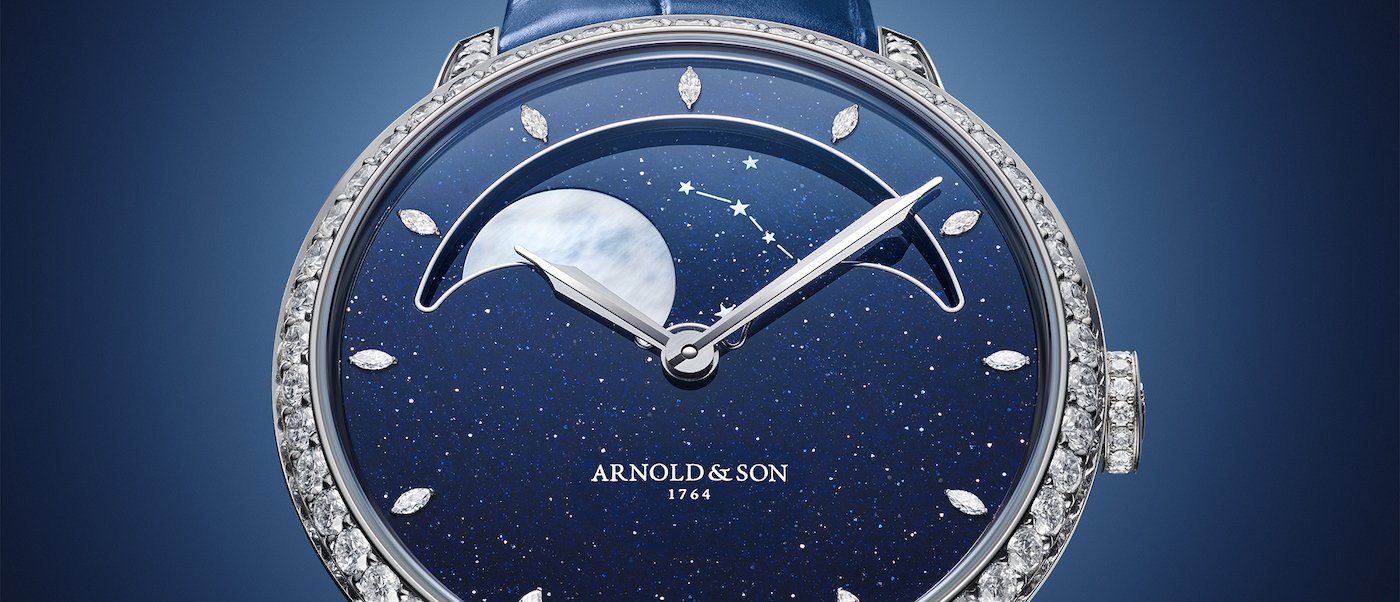 Arnold & Son unveils Perpetual Moon 38 White Gold, Aventurine Edition