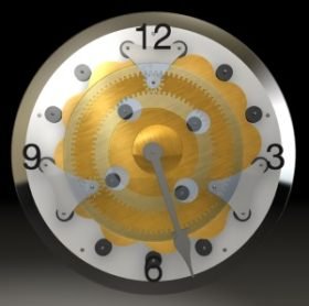 A cycloid reducer to display the hours and minutes